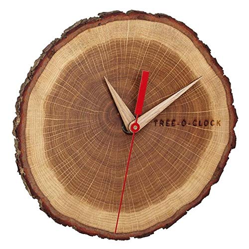 Tfa Dostmann Tree-O-Clock 60.3046.08 - Orologio Da Parete In Legno Di Quercia Di Alta Qualità, Realizzato A Mano Nell'Ue, Pezzo Unico, Oliato, Quercia