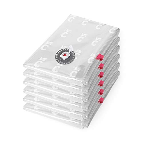 Compactor Set 6 X Sacco Salvaspazio Sottovuoto Trasparente 55 X 90 X H.0.2 Cm