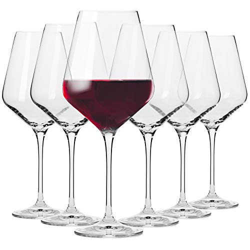 Krosno Grandi Bicchieri Calice Vino Rosso | Set Di 6 | 490 Ml | Collezione Avant-Garde | Ideale Per La Casa, Ristorante Feste E Ricevimenti | Adatto A