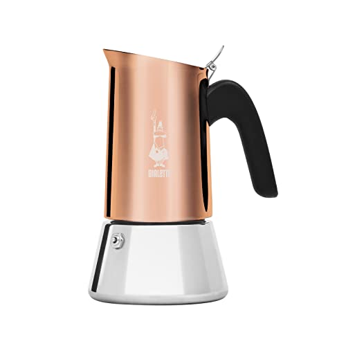 Bialetti Caffettiera New Venus Bronze 4 Tazze, Manico Anti Scottatura, Adatta A Induzione, 4 Tazze (170 Ml), Acciaio Inossidabile, Bronzo
