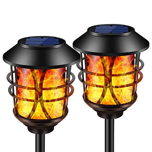 Solarbaby Solar Lights Voor Outdoor Metalen Flikkerende Vlamlichten Fakkels Waterdichte Auto Aan/Uit Zonnepad Lichten Voor Tuin, Patio, Tuin, Landscha