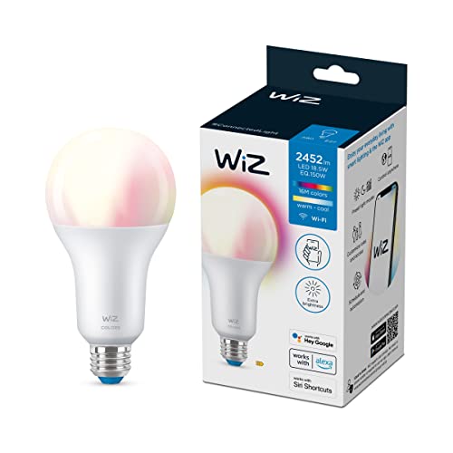 Wiz Lampadina Smart Wifi, Luce Bianca O Colorata Dimmerabile, E27, 18.5W, Tecnologia Spacesense, Controllo Vocale (Alexa, Apple Homekit, Google Home)