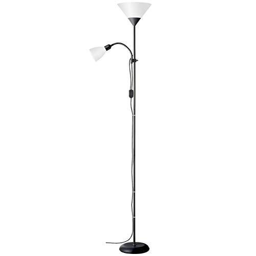 Brilliant Lampada Spari Uplighter Braccio Lettura Nero/Bianco | 1X A60, E27, 60W, Adatto Per Lampade Standard (Non Incluse) | Scala Da A ++ A E | Con 