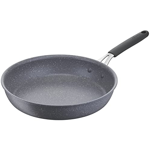 Lagostina Tempra Mineral Padella Antiaderente In Acciaio E Alluminio Con Rivestimento Mineralia+ Ø 26 Cm, Manico In Silicone, Effetto Pietra, Adatta A