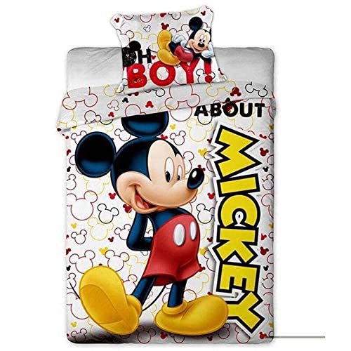 Disney - Funda De Edredón Y Almohada Para Cama Individual, Diseño De Mickey Mouse