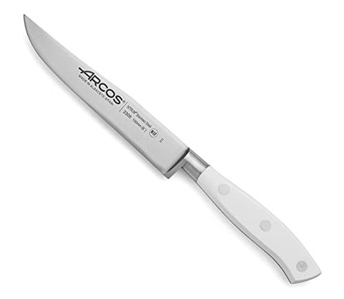 Arcos Serie Riviera Blanc, Coltello Cucina, Acciaio Inossidabile Forgiato Nitrum 150 Mm, Manico Polioxymetilene (Pom), Colore Bianco