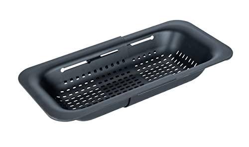 Wenko Setaccio Per Lavello Sivo, Setaccio Per Cucina Estraibile In Plastica Robusta Adatto Al Lavello, Ideale Per Lavare Frutta E Verdura O Come Scola
