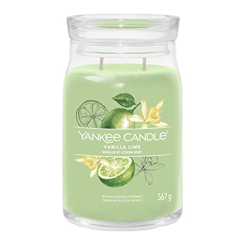 Yankee Candle Signature Candela Profumata, Vaniglia E Lime In Giara Grande, Candele Di Miscela Di Cera Di Soia Lunga Durata, Regalo Per Le Donne