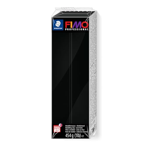 Rayher 34448576 Pasta Modellabile Termoindurente Fimo Professional, Panetto Grande Da 454G, Colore Nero