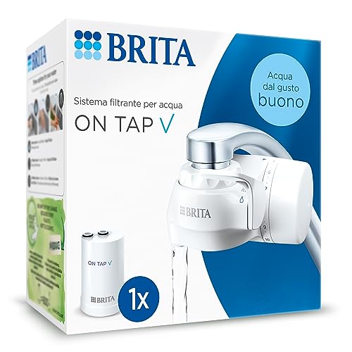 Brita Sistema Filtrante Per Acqua On Tap V, Incl. 1X Filtro V Per Acqua Sostenibile Dal Gusto Ottimo Dal Rubinetto, Riduce Le Piccole Particelle, I Me