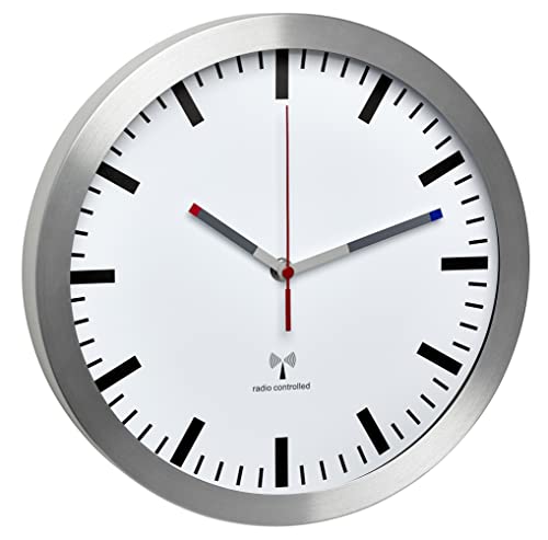 Tfa Dostmann 60.3528.02 Orologio Da Parete Radiocontrollato, Metallo, Bianco, 30 X 30 X 4.5 Cm