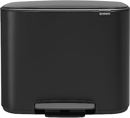 Brabantia Bo Pedal Bin Pattumiera, Metallo, Nero Opaco, 36 Litri