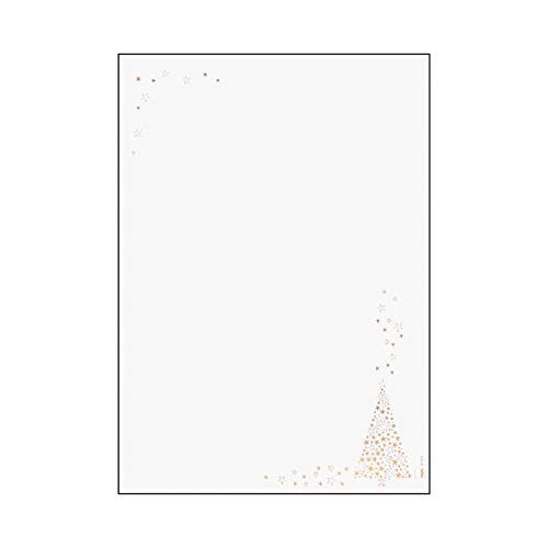 Sigel Dp084 Carta A Tema Natalizio / Da Lettere Natale, Golden Tree, Impressione Oro, A4, 90 G, 100 Fg