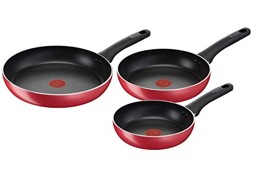 Lagostina Cucina Mediterranea Set Di Padelle Antiaderenti In Alluminio Ø 21/24/28 Cm, 3 Pezzi, Batteria Pentole Induzione, Gas E Forno, Indicatore Cot