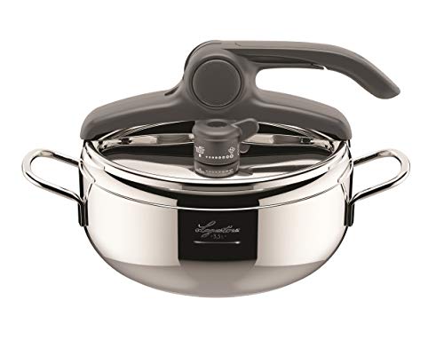 Lagostina Irradial Control Lagoeasy'Up Pentola A Pressione 3.5 L In Acciaio Inox 18/10 Ø 22 Cm, Pentola Induzione E Gas, Coperchio Con Apertura Facili