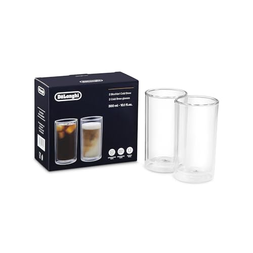 De'Longhi 2 Bicchieri Termici Di Vetro A Doppia Parete Dlsc325, Vetro Resistente In Borosilicato, Confortevole Da Tenere, Senza Condensazione, Lavabil