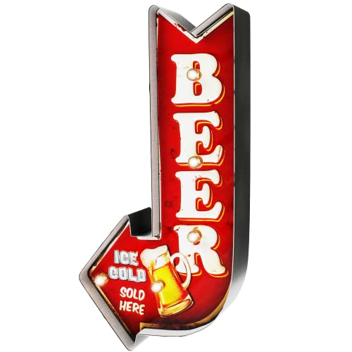 Insegna Della Birra Per Pub, Cartello Retro Insegna Luminosa Vintage In Metallo, Prodotto Artigianale, Accessori Per La Decorazione Della Casa (Ice Co