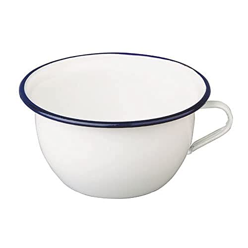 Ibili Vaso Da Camera Blanca 2,7 L In Acciaio Smaltato, Bianco/Blu, Ceramica, 22 Cm