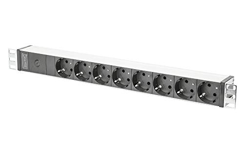 Digitus Nwsz Steckdosenleiste Aluminium Nwsz Steckdosenleiste Einbaufähig 1He, 10A Stecker, 250Vac 50/60Hz, 8X Abgriff