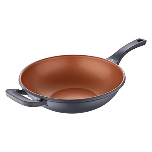 San Ignacio Bronze | Wok 32Cm | Antiaderente | Fabbricata In Alluminio Pressofuso | Con Manico Soft Touch | Adatta A Ogni Tipo Di Piano Cottura