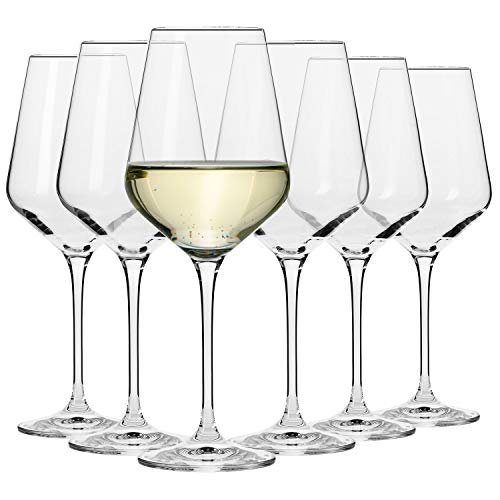Krosno Grandi Bicchieri Calice Vino Bianco | Set Di 6 | 390 Ml | Collezione Avant-Garde | Ideale Per La Casa, Ristorante Feste E Ricevimenti | Adatto