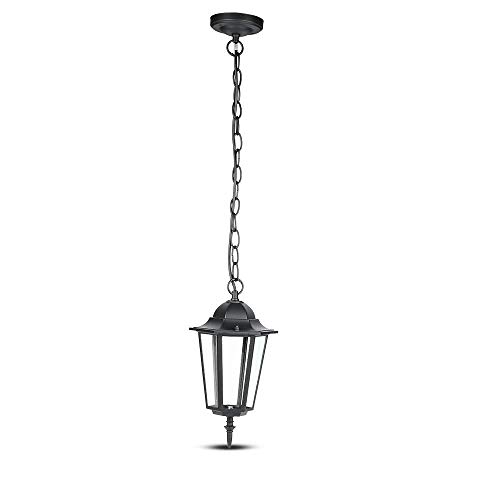 Portalampada Lanterna Pendente Alluminio Ip44 Nero E27 Max. 40W