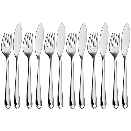 Wmf Set Di Posate Jette Per Più Persone, Costituito Da Diversi Elementi, Acciaio Inox, Wmf Jette 12-Teilig Fischbesteck