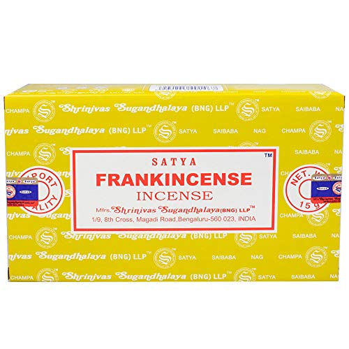 156 Incensi Satya Frankincense 180 Gr (12 Scatole Da 15 G Cadauno) Sai Baba Nag Champa Franceschino