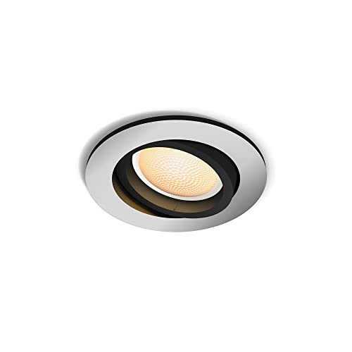 Philips Hue White Ambiance Milliskin, Faretto Ad Incasso Smart, Base Rotonda, Bluetooh, 5 W, Alluminio