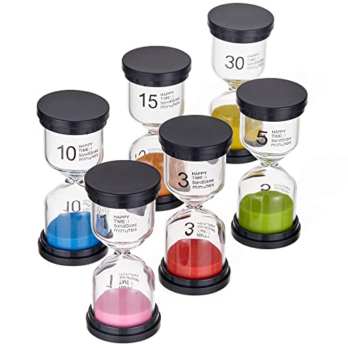 The Twiddlers - 6 Clessidre A Sabia, 6 Colori Da 1, 3, 5, 10, 15, 30 Minuti - Clessidra Ideale Per Bambini - Vari Orari