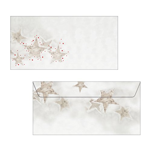 Sigel Du250 Buste Natalizie, Motivo: Christmas Timber, Dl (110X220 Mm), 25 Pezzi