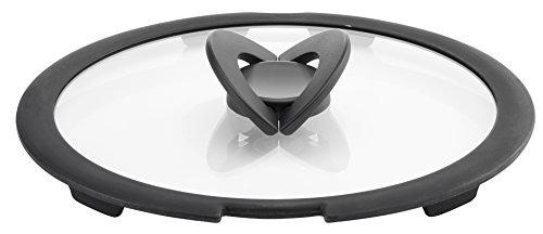 Lagostina Ingenio Induction Coperchio In Vetro E Silicone, 22 Cm, Nero E Trasparente