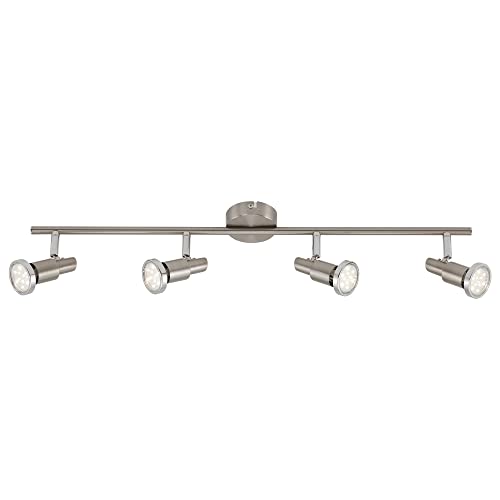 Briloner Leuchten 2991-042B Plafoniera Con Faretti Led, Metallo/Nickel Satinato, 3 Watts
