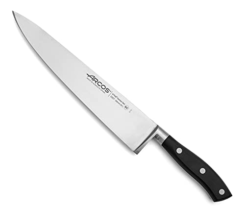 Arcos Serie Riviera, Coltello Da Chef Coltello Da Cucina, Acciaio Inossidabile Forgiato Nitrum 250 Mm, Manico Polioxymetilene (Pom), Colore Nero