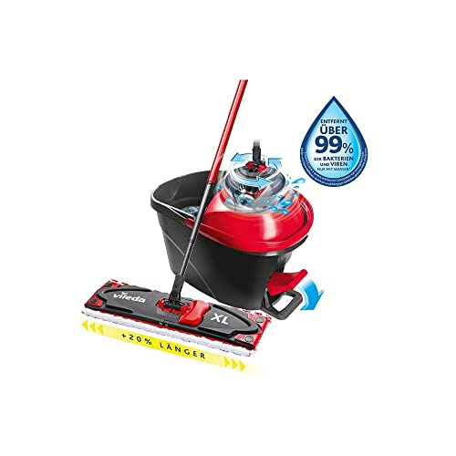 Vileda Turbo Xl-Scatola Completa Ultramat-Set Secchio Rotante, Tela, Rot