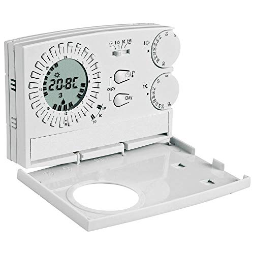 Perry 1Crcr209/S - Cronotermostato Settimanale Analogico Digitale Da Parete Serie Easy, Bianco