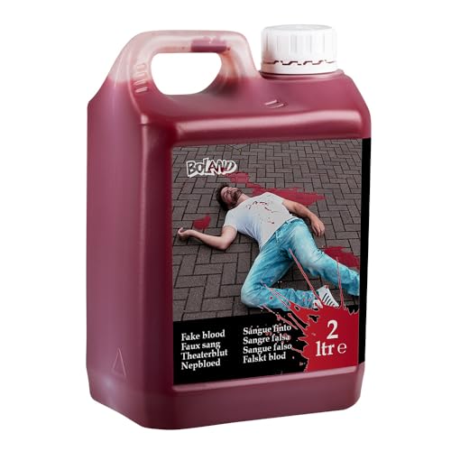 Boland 72243 - Sangue Teatrale, 2 Litri In Tanica, Sangue Finto, Sangue Da Film, Sangue Finto, Effetto Speciale, Ferite, Trucco, Halloween, Festa A Te