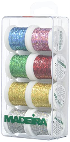 Madeira Filo Metallico Olografico Spectra-Cucito A Mano E A Macchina, Riflettente La Luce, Bobine Di Carta Glitterata, Cotone, Polyneon Fluorescent, 8