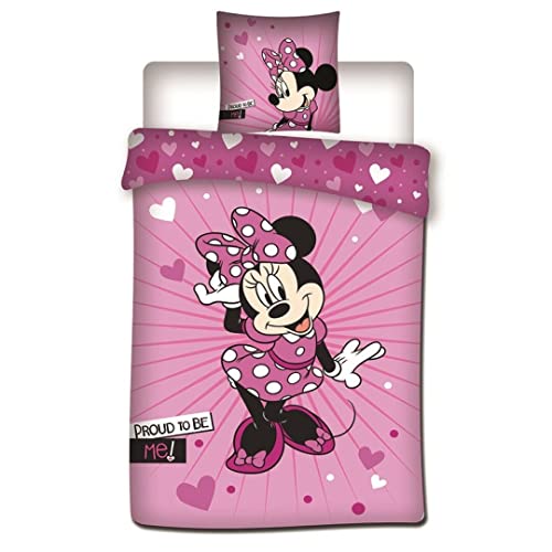 Juego De Cama De Minnie Mouse, De 2 Piezas, Infantil, Con Funda Nórdica De 140 X 200 Cm + Funda De Almohada De 63 X 63 Cm