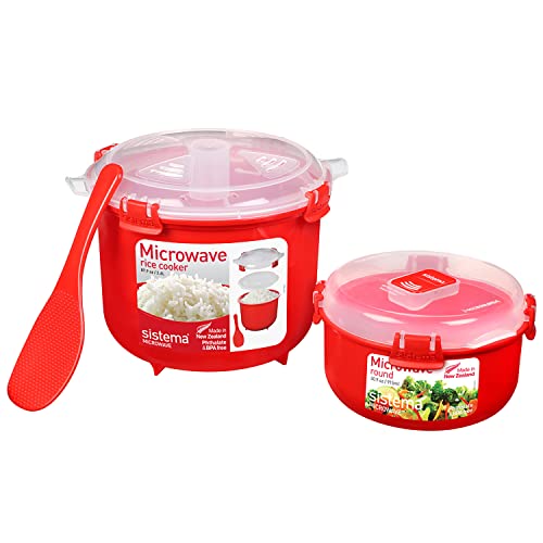Sistema Microwave Rice Cooker (2,6 L) E Contenitore Alimentare Microwave Round (915 Ml) | Privo Di Bpa