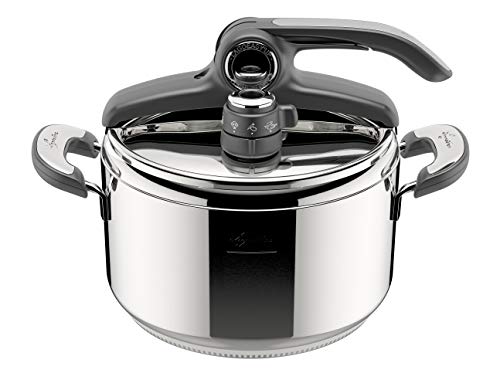 Lagostina Novia Vitamin Lagoeasy'Up Pentola A Pressione 5 L In Acciaio Inox 18/10 Ø 22 Cm, Pentola Induzione E Gas, Coperchio Con Apertura Facilitata,