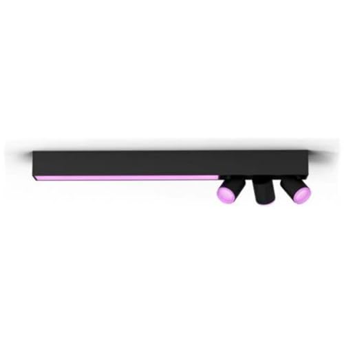 Philips Hue White And Color Ambiance Centris, Plafoniera Smart Led Integrato, 3 Faretti Orientabili, Bluetooh, Nera