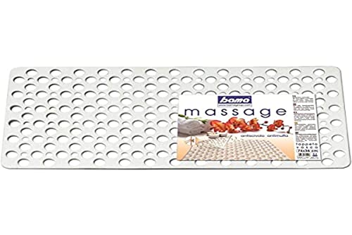 Bama Tappeto Da Bagno In Gomma Antiscivolo, Bianco, 74 X 36 X 30 Cm