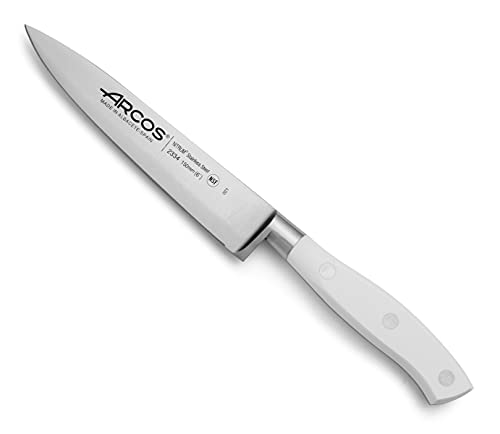 Arcos Serie Riviera Blanc, Coltello Da Chef Coltello Da Cucina, Acciaio Inossidabile Forgiato Nitrum 150 Mm, Manico Polioxymetilene (Pom), Colore Bian