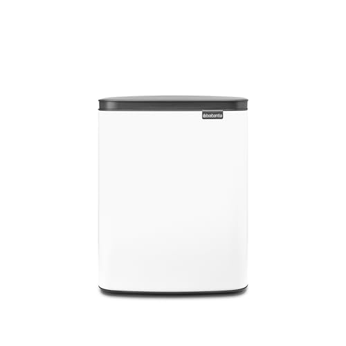 Brabantia Pattumiera Bo 12L - Piccolo Ed Elegante - Apertura E Chiusura Soft - Igienico E Poco Ingombrante - Appendibile A Parete - Per Bagno, Toilett
