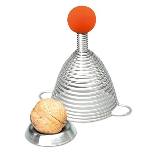 Take2 Naomi Silicone Palla Schiaccianoci, Acciaio Inossidabile, 7.5 X 7.5 X 12.5 Cm, Acciaio Inox, Orange,Silber, 7.5 X 7.5 X 12.5 Cm