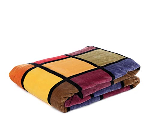 Gözze - Coperta Morbida, Sensazione Cashmere, Tessuto Spesso 500 G/M², Antigua, 100% Microfibra, 150 X 200 Cm - Arancione/Rosso/Giallo