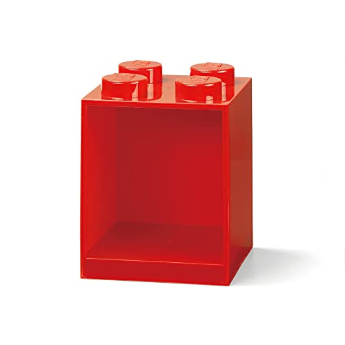 Room Copenhagen Mensola Mattoncini Lego 4 Manopole, Rosso, 4 Bottoni