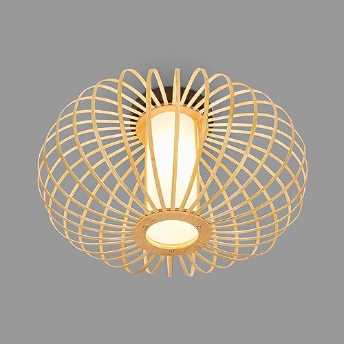 Briloner - Lampada Da Soffitto In Bambù Per Soggiorno, Plafoniera In Legno, Lampada Da Soggiorno, Lampada Da Soggiorno, Boho, Decorazione Camera Da Le