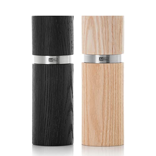 Set De Molinillos Madera Roble Sal Y Pimienta Textura